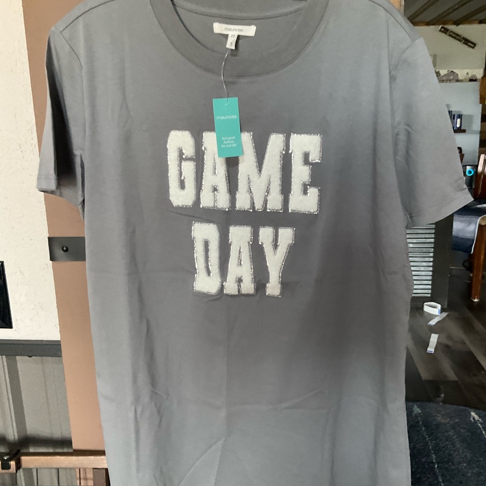 Maurices Gray 'GAME DAY' Graphic Tee with White Lettering